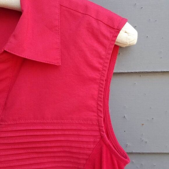 Christopher & Banks Red Sleeveless Button down Size Small - Picture 9 of 11